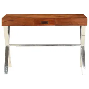 Berkfield Desk Solid Acacia Wood Honey Finish 110x50x76 cm