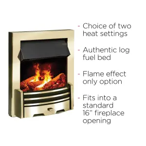 Dimplex Opti-myst Brass effect Electric Fire (D)65mm