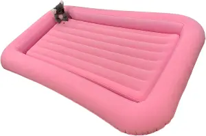 Vanilla Leisure Children's Inflatable Portable Air Bed Pink Flocked with Raised Sides