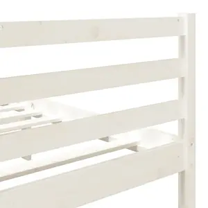 Berkfield Bed Frame White Solid Wood 140x200 cm 4FT6 Double