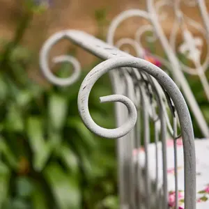 Vintage Style Grey Iron Outdoor Garden Furniture Bench