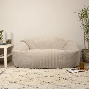 icon Soul Giant Corduroy Bean Bag Natural 2-Seater Bean Bag Chair