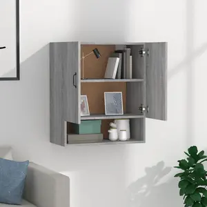 Berkfield Wall Cabinet Grey Sonoma 60x31x70 cm Engineered Wood