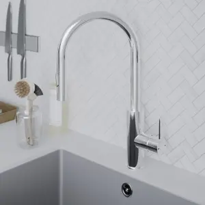 GoodHome Zanthe Chrome-plated Kitchen Pull-out Tap