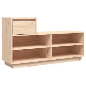 Berkfield Shoe Cabinet 110x34x61 cm Solid Wood Pine