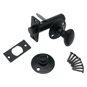 AFIT Matt Black Bathroom Rack Bolt Oval Thumb Turn