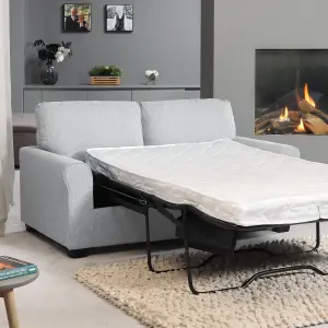 Dawson Fabric 3 Seat Sofa with Pull Out Sofa Bed - Light Grey