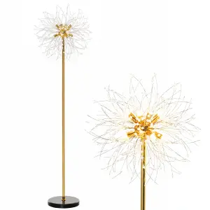 HOMCOM Modern Floor Lamp with Dandelion-like Lampshade for Bedroom