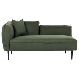 Left Hand Boucle Chaise Lounge Dark Green CHEVANNES