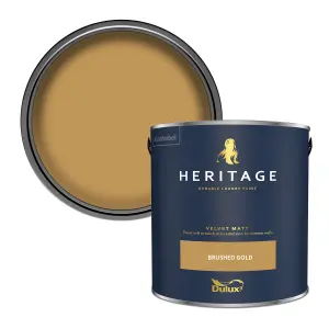 Dulux Trade Heritage Brushed Gold Velvet matt Wall paint, 2.5L