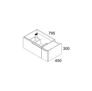 Banyetti Siena 800mm Wall Hung Basin Unit with Matt White Handles - Light Stone