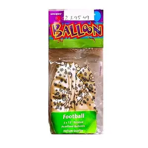 Unique Party Latex Football Balloons (Pack of 5) Gold (One Size)