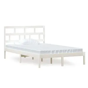 Berkfield Bed Frame White Solid Wood Pine 120x200 cm