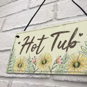 Red Ocean Hot Tub Sign Garden Plaque Decor Hanging Wall Door Shed Chic Novelty Sign Home Gifts For Her