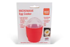 Good2Heat Microwave Cookware Red Round Plastic Easy Clean Bpa Free Egg Cooker Kitchen Tool with Lid