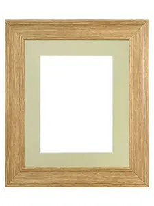 Scandi Oak Frame with Light Grey Mount for Image Size 9 x 7 Inch