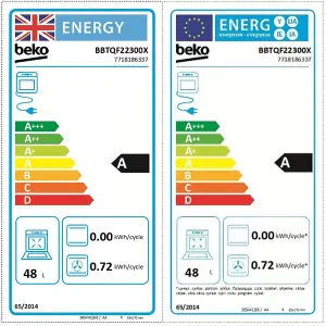 Beko BBTQF22300X Built-in Double Oven - Stainless steel effect