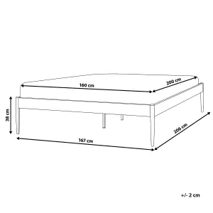 Metal EU King Size Bed White VAURS