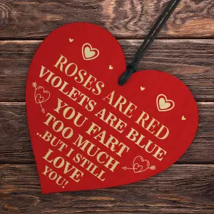 Red Ocean Funny Valentines Day Gifts for Husband Wife Wood Heart I Love You Gift For Him Her Anniversary Present