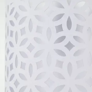 First Choice Lighting Set of 2 White Laser Cut 15.5cm Table Lamp Shades