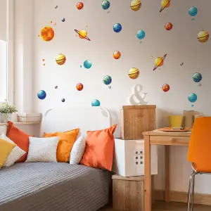 Walplus Colourful Solar System Kids Sticker PVC Orange