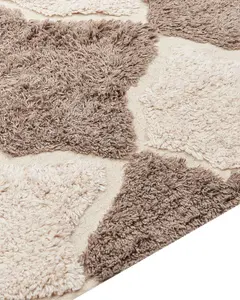 Cotton Area Rug 160 x 230 cm Brown and Beige SINOP