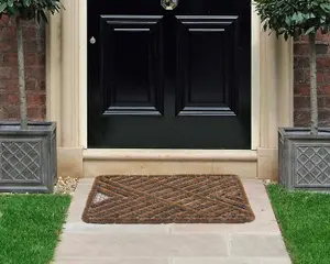 Coco & Coir Door Mat Outdoor Weather Proof Front Door Mat  Water Draining Boot Scraper 45 x 75 cm IRON HEART