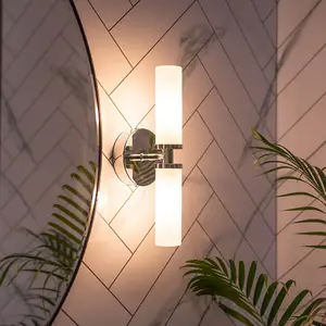 ValueLights Canya Silver Bathroom Wall Light