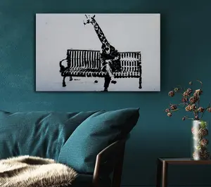 Giraffe Graffiti Canvas Print Wall Art - Medium 20 x 32 Inches