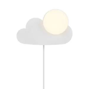 Nordlux Skyku Cloud Indoor Kids Wall Light in White (Height) 23.8cm