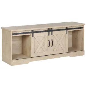 Beliani Rustic TV Stand Light Wood ULAN