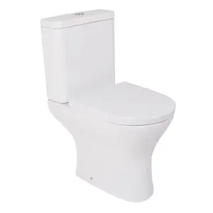 Rinse Bathrooms Curved Close Coupled Toilet with Soft Close Seat