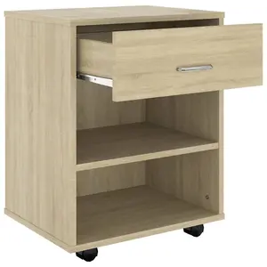 Berkfield Rolling Cabinet Sonoma Oak 46x36x59 cm Engineered Wood