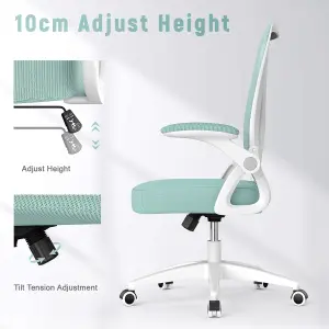 Ergonomic Office Desk Chair with Flip-up Armrest Lumbar Support,Padded Seat Cushion for Home and Office