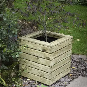 Forest Garden Linear Wooden Rectangular Planter (H)44cm (W)40cm