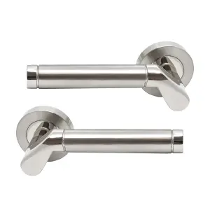 Intelligent Hardware - Internal Door Handle - Pair - Lever on Round Rose - Ventura Developer - Polished Chrome