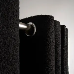 OHS Eyelet Blackout Pair Ready Made Curtains, Black - 66" x 90