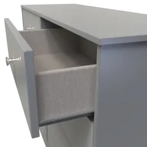 Taunton 6 Drawer Wide Chest in Uniform Grey Gloss & Dusk Grey (Ready Assembled)