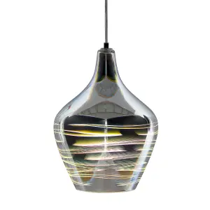 Glass Pendant Lamp Silver SANGONE