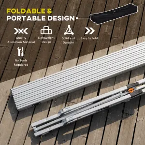 Outsunny Portable Roll-up Aluminium Folding Picnic Table Outdoor BBQ Party