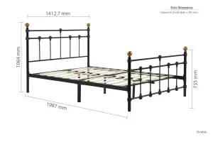 Birlea Atlas Double Bed Frame In Black