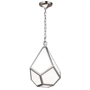 Elstead Diamond 1 Light  Small Ceiling Pendant Polished Nickel, E27