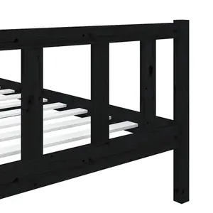 Berkfield Bed Frame Black Solid Wood 90x200 cm