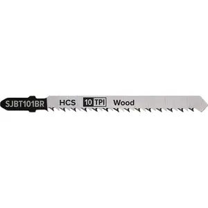 5 PACK - 100mm HARDWOOD Jigsaw Blade - 10 TPI - Ground Taper Precision DOWN Cut