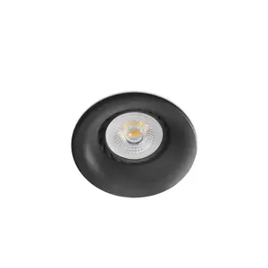 Luminosa Neon Black recessed Downlight Round 1x GU10