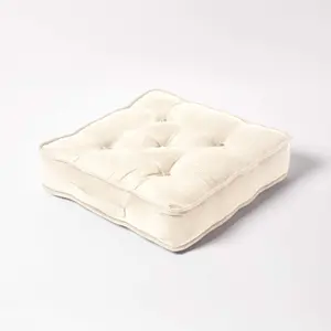 Homescapes Cream Faux Suede Armchair Booster Cushion