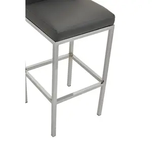 Madeline Upholstered Counter Stool with Metal Frame Silver / Grey