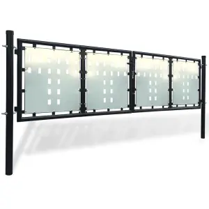 Berkfield Black Double Door Fence Gate 300 x 125 cm