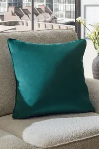 Next Dark Teal 59 X 59cm Matte Velvet Cushion - Dark Teal