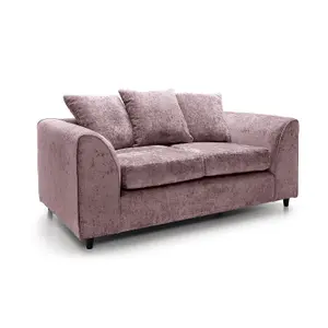 Harriet Crushed Chenille 2 Seater Sofa in Pink